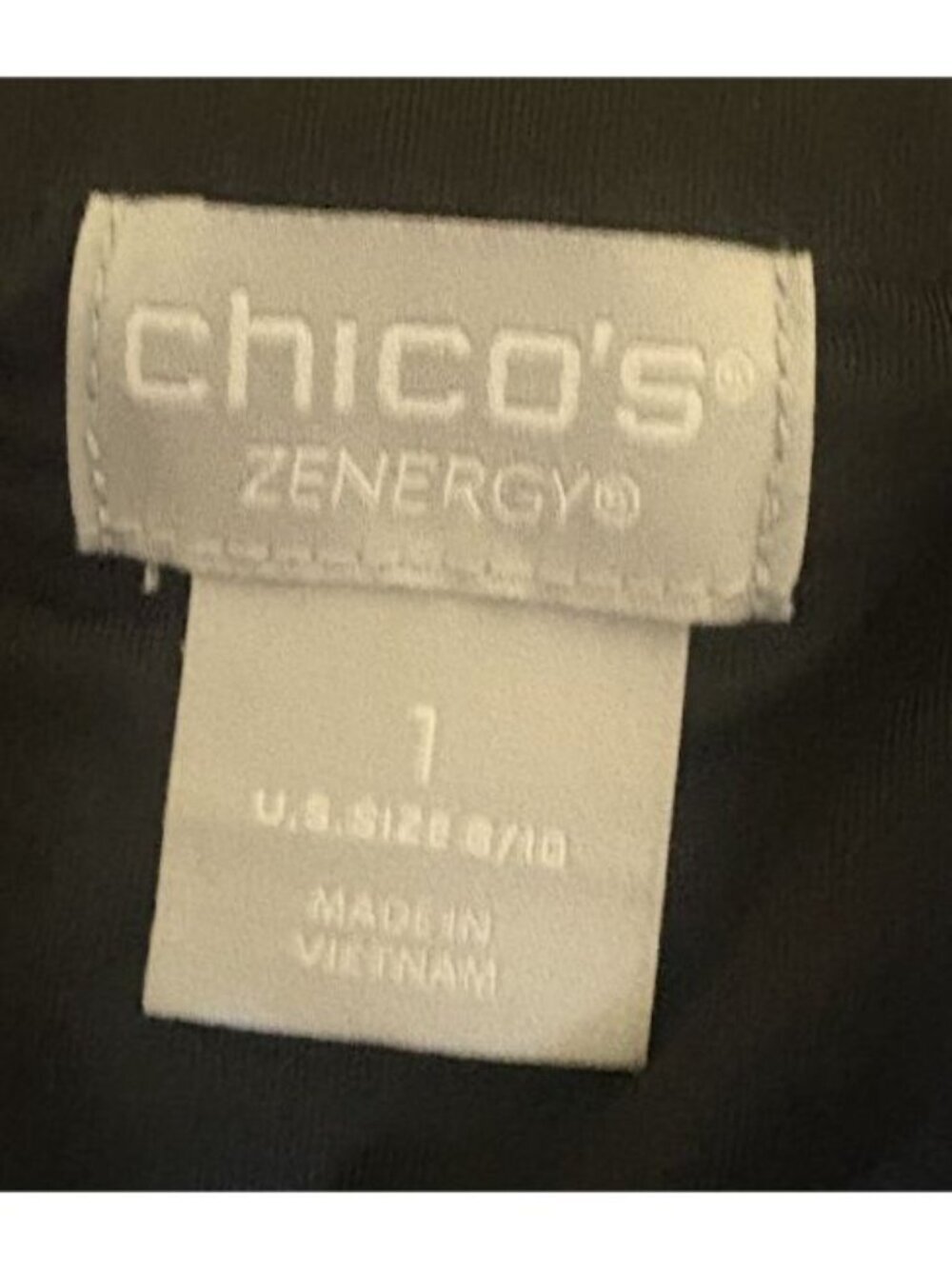Chicos Zenergy Black Foil Leggings Perfect Stretch Slim Ankle Size 1 US 8-10 - Picture 2 of 4